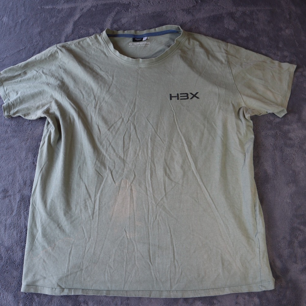 Spreadshirt Mens T Shirt Large Green H3X Graphic Crew Neck Tee